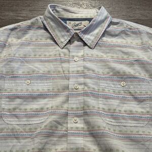 Grayers Shirt Adult Medium Geometric Short Sleeve Button Up Casual Adult‎ Cotton